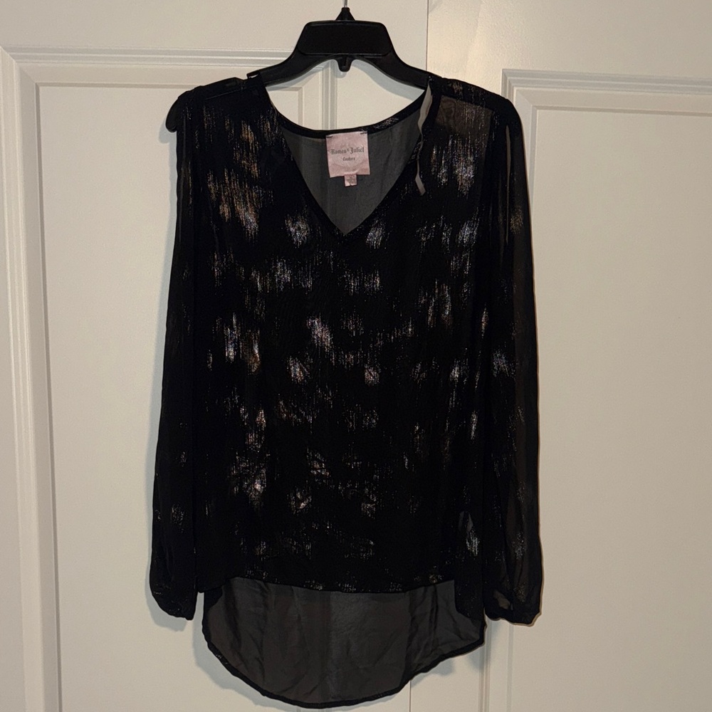 Romeo & Juliet Couture Black Sheer Blouse
